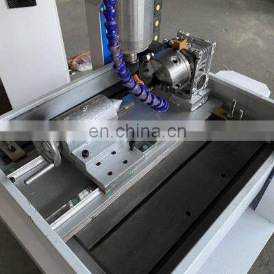 4axis 3axis Mini Wood and Metal Engraving Machine Small Name Card Making Cnc Router Machine With Rotary Table photo-4