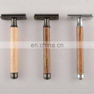 Silver Razorladies Bamboo Traditional Reusable Wooden Safety Razor photo-3
