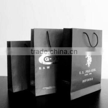 High quality black paper bag with good price custom logo