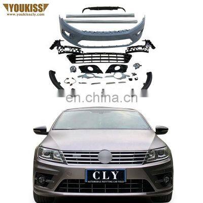 Automotive Body Parts Car Bumper For Volkswagen CC Upgrade R-Line PP Body Kits Grille Side Skirt Flog Lamp Frame Rear Diffuser