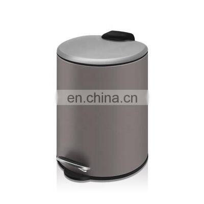 Trash Bucket Dust Bin Soft Closing Dustbin Office Stainless Steel Pedal Garbage Can