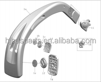 Luxury New Design Universal Side Mirror Higer Bus 0192 Bus Spare Parts Marcopolo Bus Coach Side Mirror photo-6