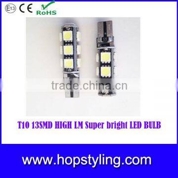 100% High quality T10 13SMD 5050 SMD Bulbs Side Light ,led side light