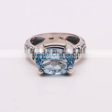 BLUE TOPPAZ Ring,925 sterling silver jewelry wholesale,WHOLESALE SILVER JEWELRY,SILVER EXORTER,SILVER JEWELRY FROM INDIA