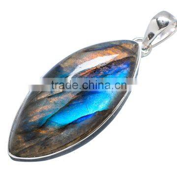 925 SOLID STERLING FINE SILVER LABRADORITE PENDANT