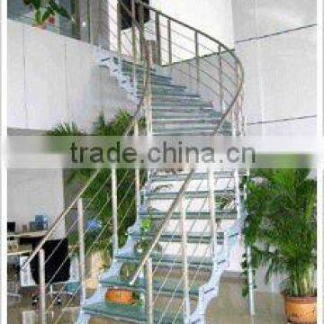 Decorative glass villa fence stair steps handrail and balcony railings
