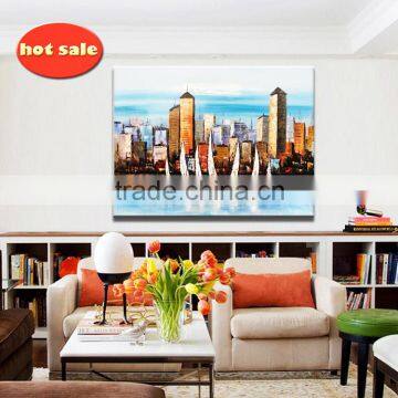 excellent artwork picture frame canvas abstract Colourful city oil painting YB-140