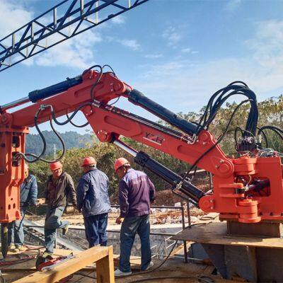 Stationary Type Pedestal Rock Breaker Boom Systems