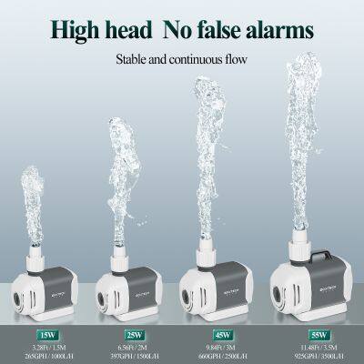 Boxtech Aquarium Water Pump, 3500L/H 55W Adjustable Ultra Quiet Fountain Water Pump With Filter for Aquarium photo-5