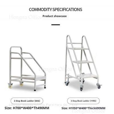 Superior Quality Portable Book Access Ladder with Universal Jointed Wheels & Brake – Great for Home Libraries and Book Collections