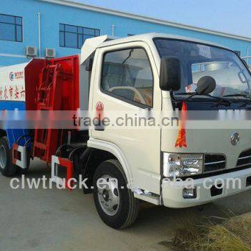 Dongfeng mini 5m3 hook lift truck 4x2 hydraulic lifter garbage truck