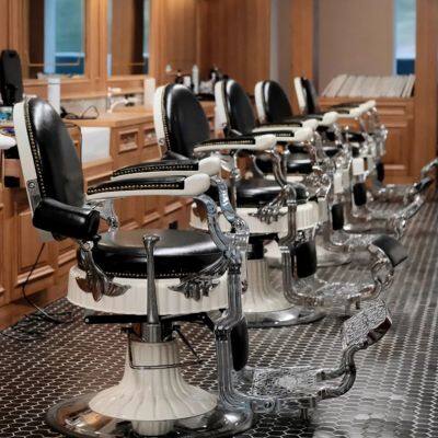 Royal Blue Leather Barber Chair Green Vintage Leather Classic Black Vintage Barber Chair Synthetic Leather Cheap Barber Chair for Hair Cut