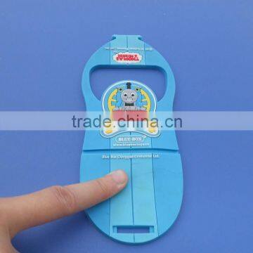 Blue Color Cartoon Car Bus Embossed Logo Soft Pvc Phone Holder photo-3