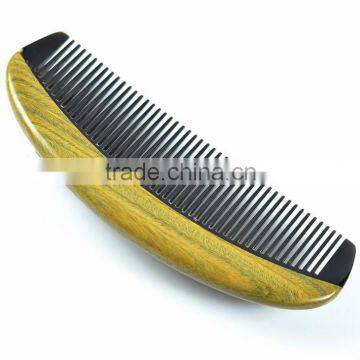 Black Buffalo Horn Comb Health Care Comb Green Sandalwood Wood Comb