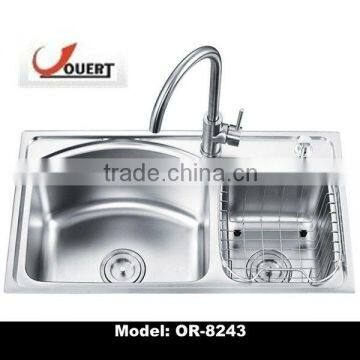 OR-8243 Little Angle Stainless Steel Double Sink Top