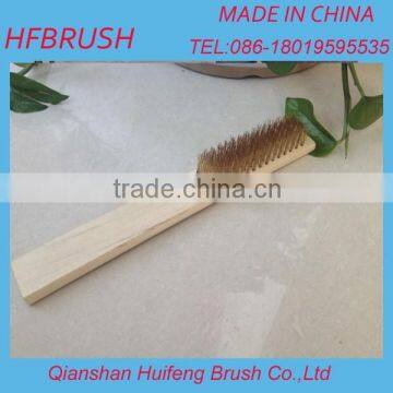 Copper wire wooden handle brush