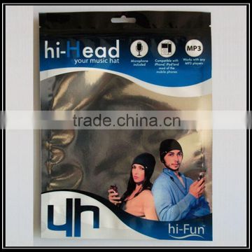 new products silver zip lock aluminium foil bag stand up pouch for package music hat                        
                                                Quality Choice