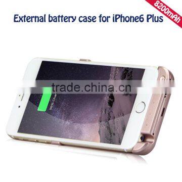 Hot sell external battery case for IPhone 6plus 8200mAh power case