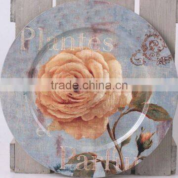 Classical Rose Design Metal Plate