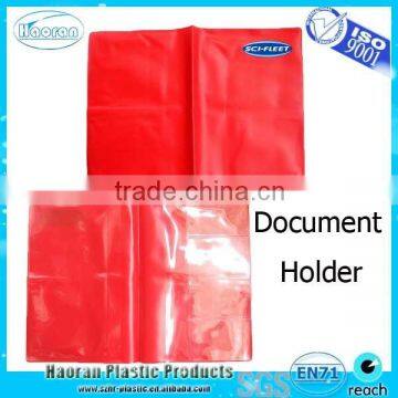 EN71 pvc bus truck insurance document holder