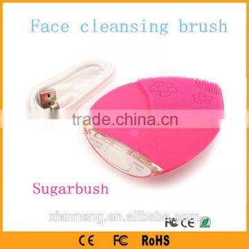 Multi-Function Rechargeable Silicone Sonic Facial Cleansing Brush Vibrating Facial Massager photo-3
