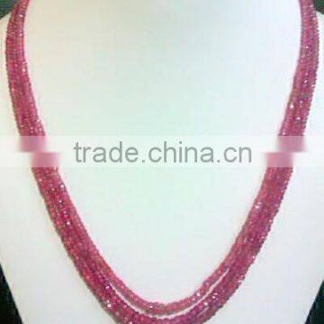 Beautiful pink ruby 3-strand Gemstone Necklace