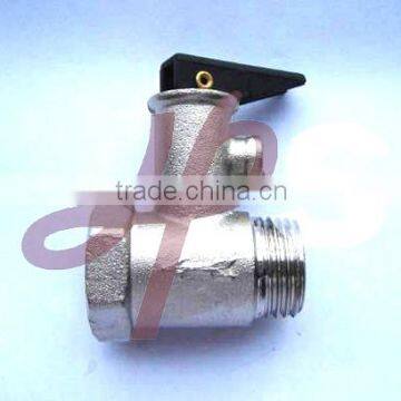 High temperature nickel plated water heater brass relief safety valves