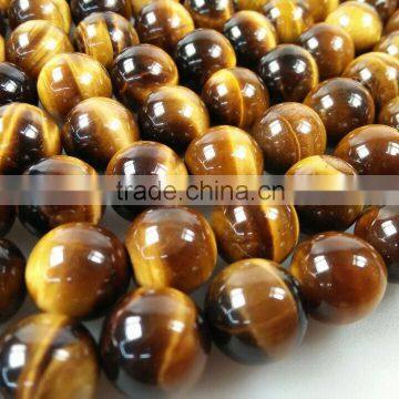 Polish Natural Stone Beads Yellow Tiger Eye Stone Loose Beads photo-3