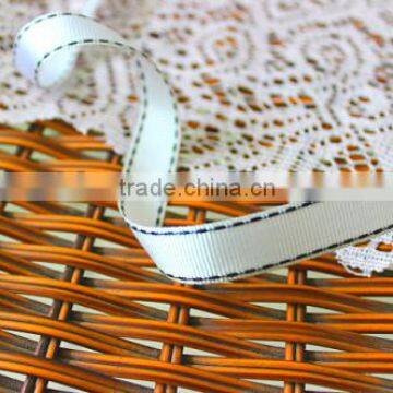 China wholesale saddle stitches grosgrain printed ribbon for gift packaging