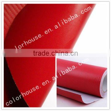 Calendered red colored 3D air free carbon fiber vinyl film dealer