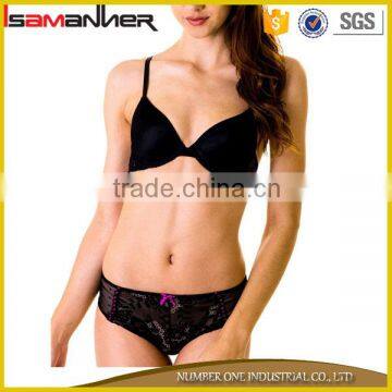 Low waist panty black sexy transparent lace ladies underwear bra new design