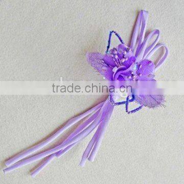 hot sale purple beaded flower Brooch WBR-176