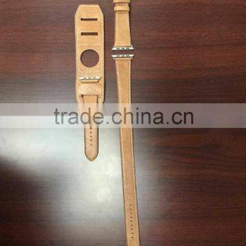 3 in 1 Double Single Tour Cuff Leather Watch Band for Apple Watch Straps photo-4