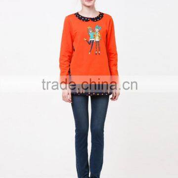 China OEM Garments , Knitted Kids Pullover Sweater , Cotton Gilrs Autumn Tops