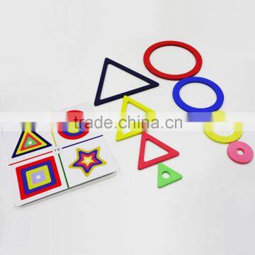 Gradient Assembly Game Set Jigsaw Green Wood Children Preshchool Educational Shape Size Color photo-5