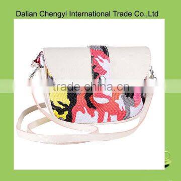 Ladies chromatic camouflage PU trendy sling bags