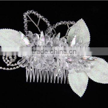 blingbling glass comb for girl accessories crystal comb