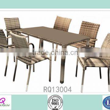 Rattan Dining Table Sets PE Rattan Changed Color Rattan