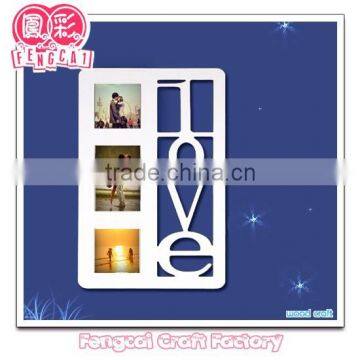 wood wall decorative white or colorful photo frame (manufacturer specialized in wood Art/crafts )