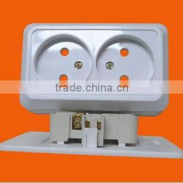 Europe Surface Mounting Double 2 pin Wall Socket Outlet (S1209)