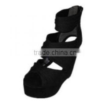 Hot Sale 2014 New Women's Summer High-helled Sandals, Deerskin Flocking Shoes photo-6