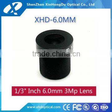 HD 1080P 3Mp M12 1/3 Inch low distortion fixed focus 6mm F1.9 cctv lens