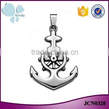 Kindy jewelry new design JCN0320 stainless steel anchor pendant necklace