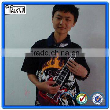 Top grade custom made guitar sound activated electronic t shirt for christmas party, playable electronic music t shirt