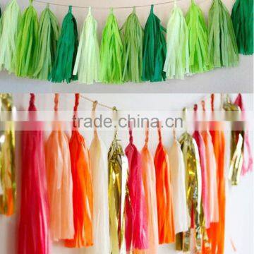 Colorful Tissue Tassel Decorative Garland Paper