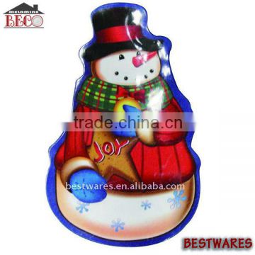 Lovely design eco friendly melamine snowman snack dishes tray