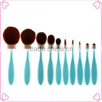 Oval toothbrush shape makeup brush set 10pcs best selling                        
                                                                                Supplier's Choice