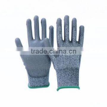 HPPE PU Coated Anti Cut Level 5 Gloves EN388 4543