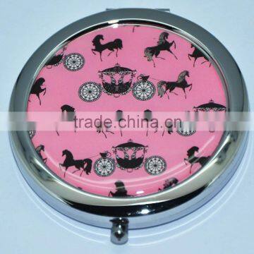 custom promotion round metal compact mirror for handbag