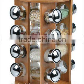 Bamboo kitchen spice rack